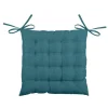 Stof Textile stoelkussen - petrol blauw - 40 x 40 x 4 cm