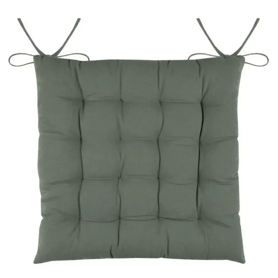 Stof Textile stoelkussens - groen - 38 x 38 x 3.5 cm