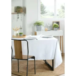 Tafelkleden-Stof Textile Tafelkleed - 145 x 240 cm - wit - Tafellaken
