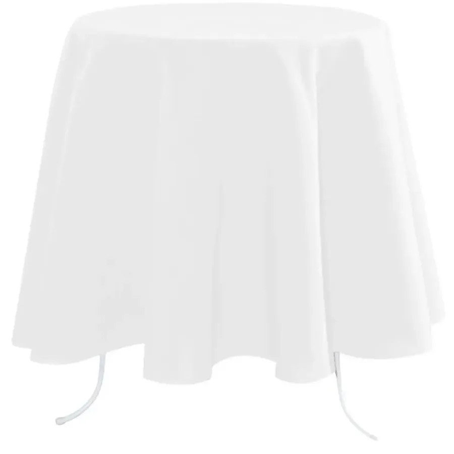 Tafelkleden-Stof Textiles Tafelkleed - Dia 180 cm - wit - Tafellaken