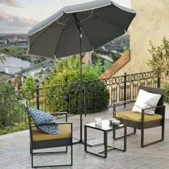 ACAZA Stokparasol - Strandparasol - Ø 200 cm - Kantelbaar - met Draagtas - Grijs