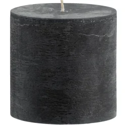 Kaarsen-Leen Bakker Stompkaars rustiek - zwart - 10xØ10 cm