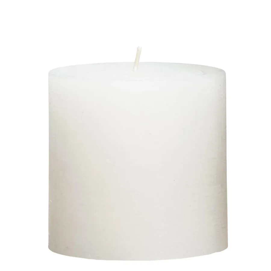 Kaarsen-Leen Bakker Stompkaars rustiek Sfeer - wit - 10 cm
