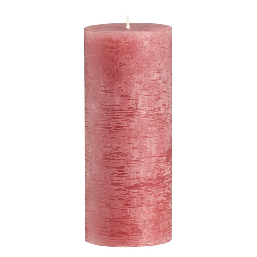 Leen Bakker Stompkaars rustiek Sfeer - oudroze - 17 cm