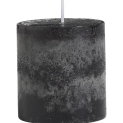 Kaarsen-Leen Bakker Stompkaars Winterwarm zwart - 7,2xØ6,8 cm