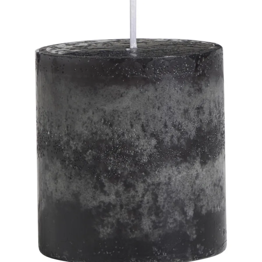 Kaarsen-Leen Bakker Stompkaars Winterwarm zwart - 7,2xØ6,8 cm