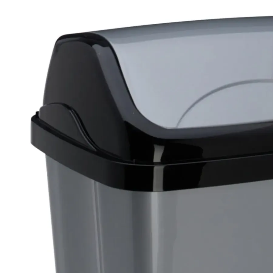 Storage Solutions Afvalemmer - 10L - grijs/zwart - klep deksel