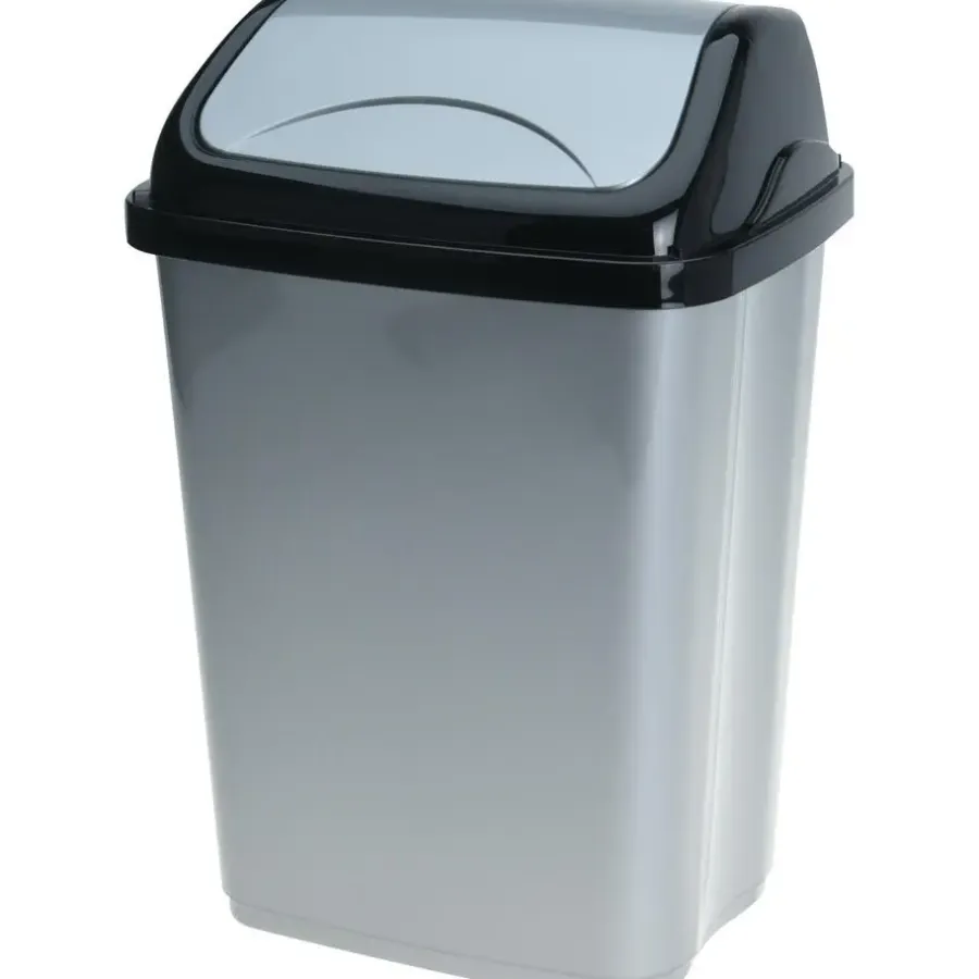 Prullenbakken-Storage Solutions Afvalemmer - 5L - grijs/zwart - klep deksel