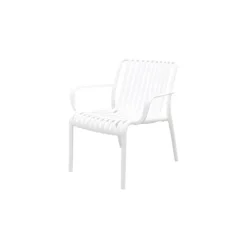 Tuinstoelen-Van der Garde Tuinmeubelen - Premium Stripe Loungestoel - Wit