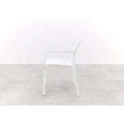 Van der Garde Tuinmeubelen - Premium Stripe stapelbare tuinstoel - Wit