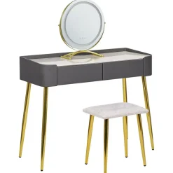 Beliani SURIN - Kaptafel - Grijs - MDF
