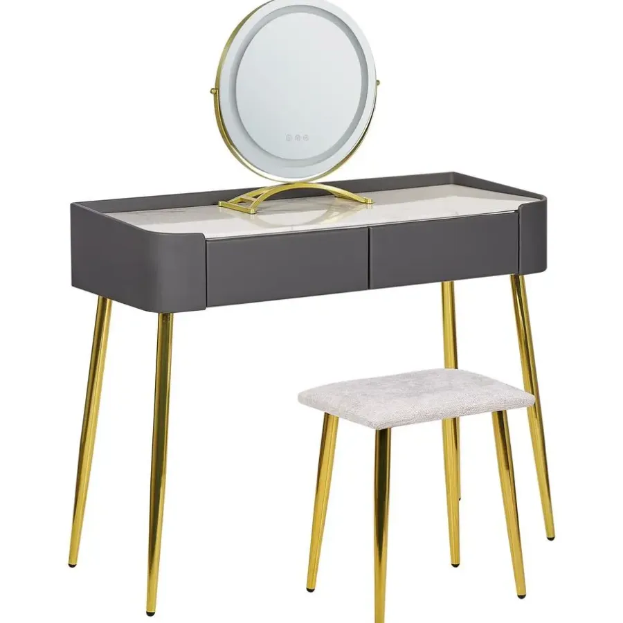 Beliani SURIN - Kaptafel - Grijs - MDF