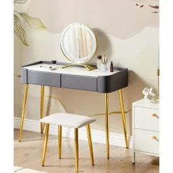 Beliani SURIN - Kaptafel - Grijs - MDF