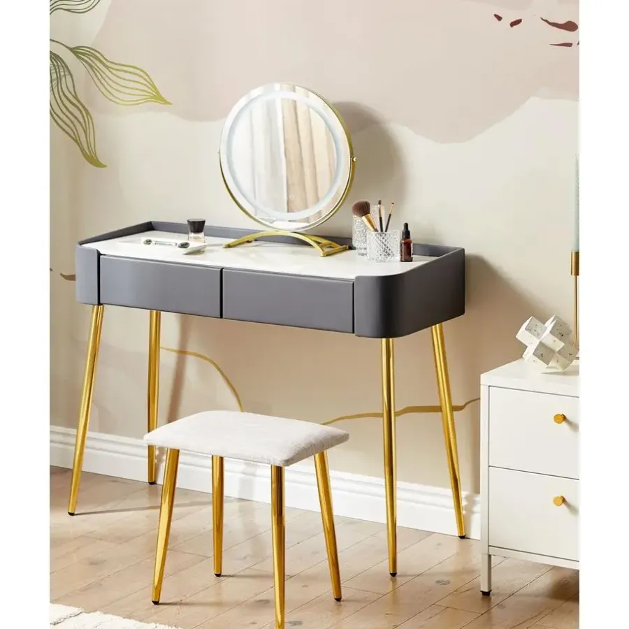 Beliani SURIN - Kaptafel - Grijs - MDF