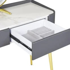 Beliani SURIN - Kaptafel - Grijs - MDF