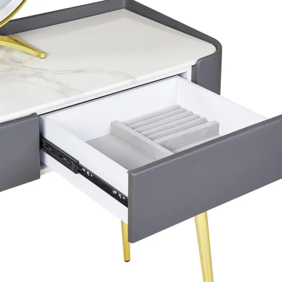 Beliani SURIN - Kaptafel - Grijs - MDF