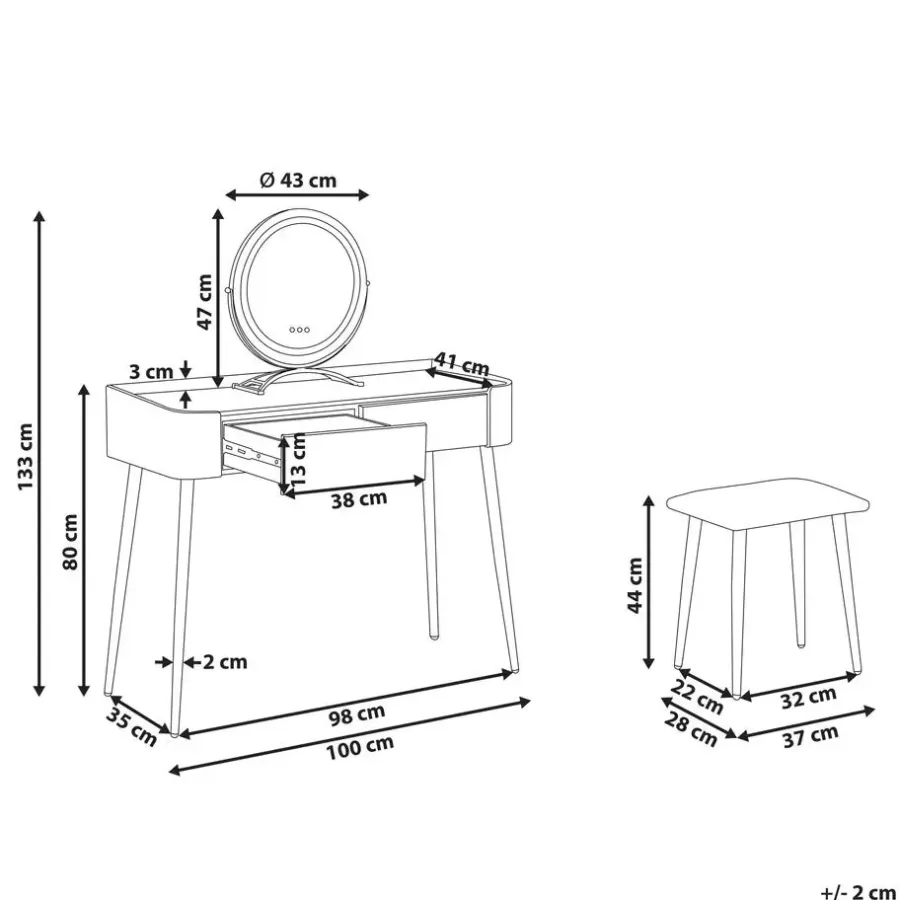 Beliani SURIN - Kaptafel - Grijs - MDF