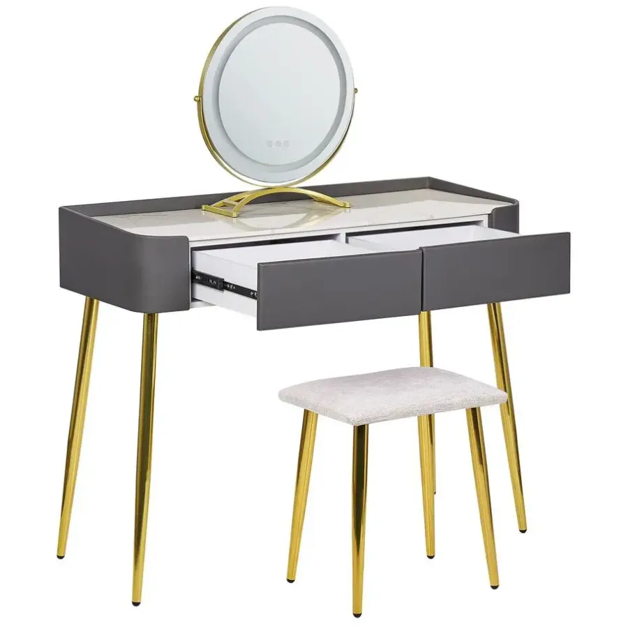 Beliani SURIN - Kaptafel - Grijs - MDF