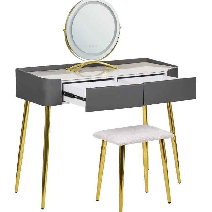 Beliani SURIN - Kaptafel - Grijs - MDF