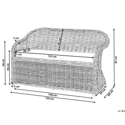 Loungebanken-Leen Bakker SUSUA - Tuinbank - Gebroken wit - 150 cm - Rotan