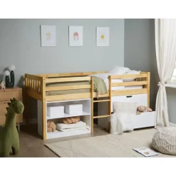 Beliani SUSVILLE - Kinderbed - Lichtbruin - 90 x 200 cm - Rubberhout