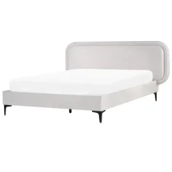 Beliani SUZETTE - Tweepersoonsbed - Lichtgrijs - 140 x 200 cm - Polyester