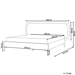 Beliani SUZETTE - Tweepersoonsbed - Lichtgrijs - 140 x 200 cm - Polyester