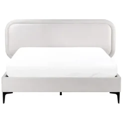 Beliani SUZETTE - Tweepersoonsbed - Lichtgrijs - 140 x 200 cm - Polyester