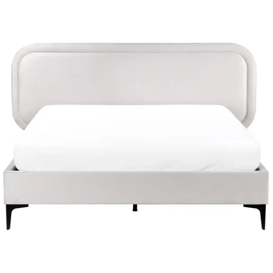 Beliani SUZETTE - Tweepersoonsbed - Lichtgrijs - 140 x 200 cm - Polyester
