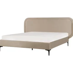 Twijfelaars-Beliani SUZETTE - Tweepersoonsbed - Beige - 140 x 200 cm - Polyester