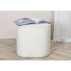Svea - Arlo poef - teddy - off white