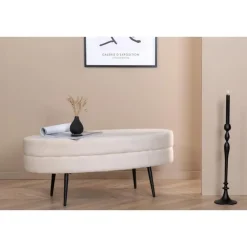 Hockers En Voetenbanken-Svea - Axel hocker - velvet - beige