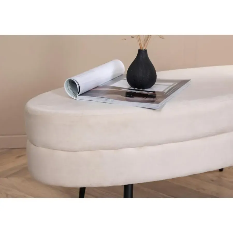 Hockers En Voetenbanken-Svea - Axel hocker - velvet - beige
