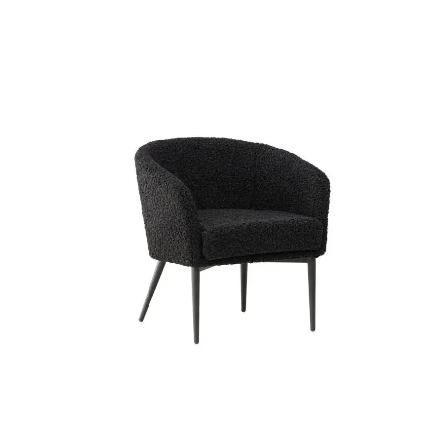 Svea - Bianca fauteuil - teddy - zwart