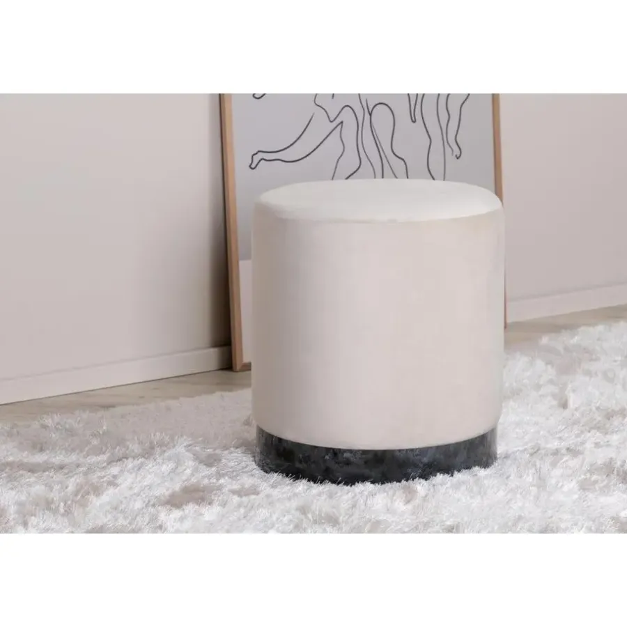 Poefen-Svea - Cleo poef - velvet - beige