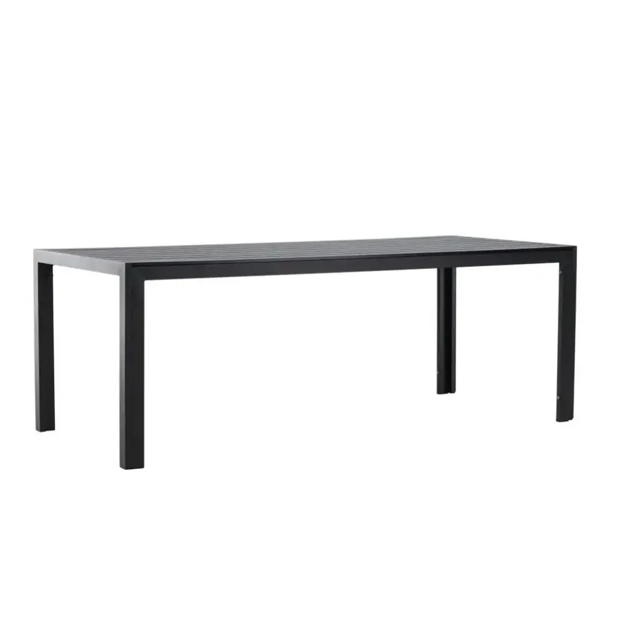 Svea - Farid tuintafel - 205 x 90 x 74 cm - zwart
