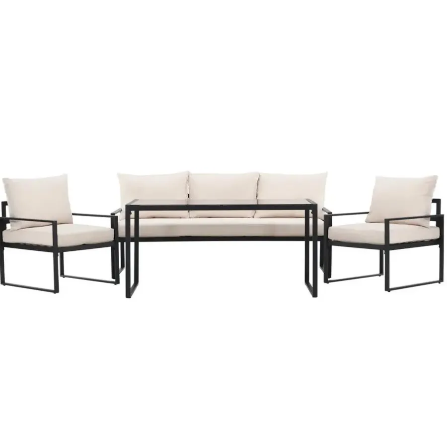 Loungesets-Svea - Fatima loungeset - zwart/beige