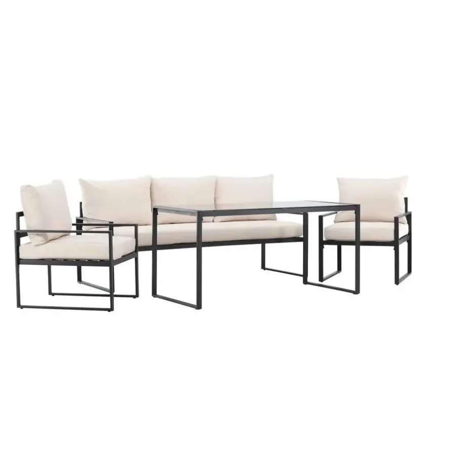 Loungesets-Svea - Fatima loungeset - zwart/beige