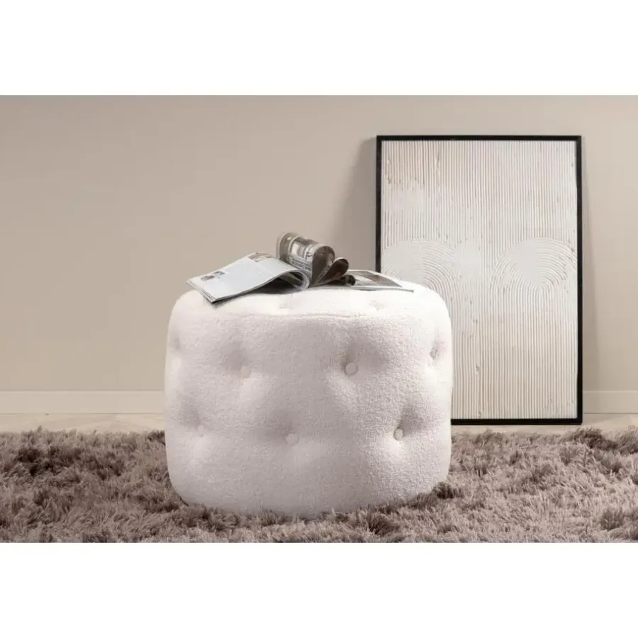 Svea - Juno hocker - teddy - wit