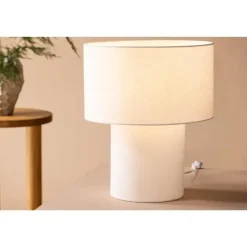 Tafellampen-Svea - Koda ronde tafellamp - ø 35 cm - wit