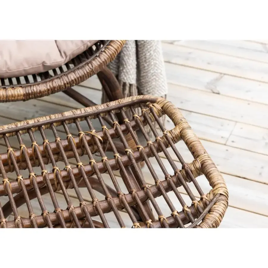 Tuinstoelen-Svea - Leila loungestoel - donker walnoot - rattan
