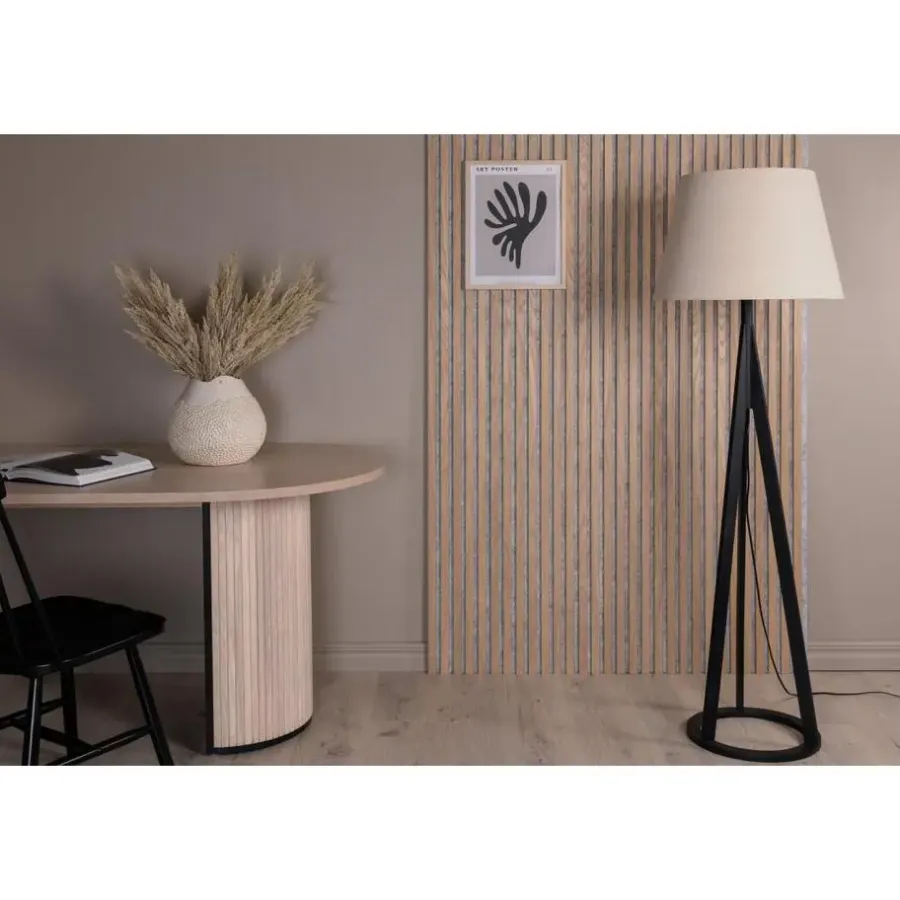 Staande Lampen-Svea - Nala vloerlamp - 160 cm - linnen - zwart