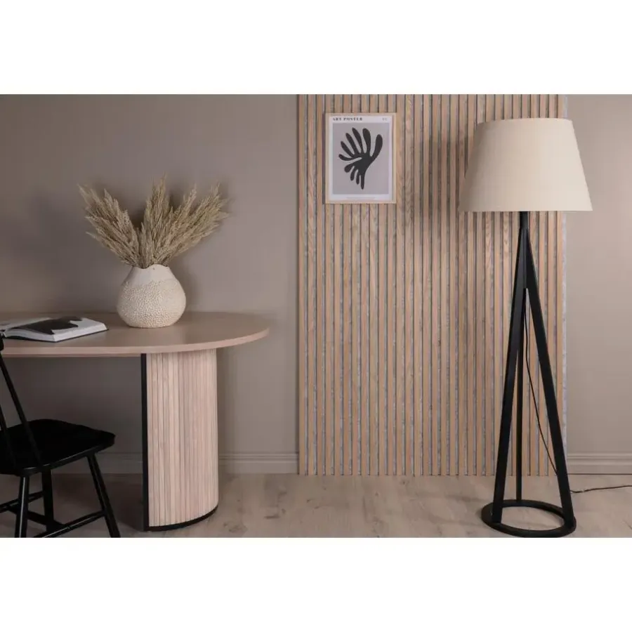 Staande Lampen-Svea - Nala vloerlamp - 160 cm - linnen - zwart