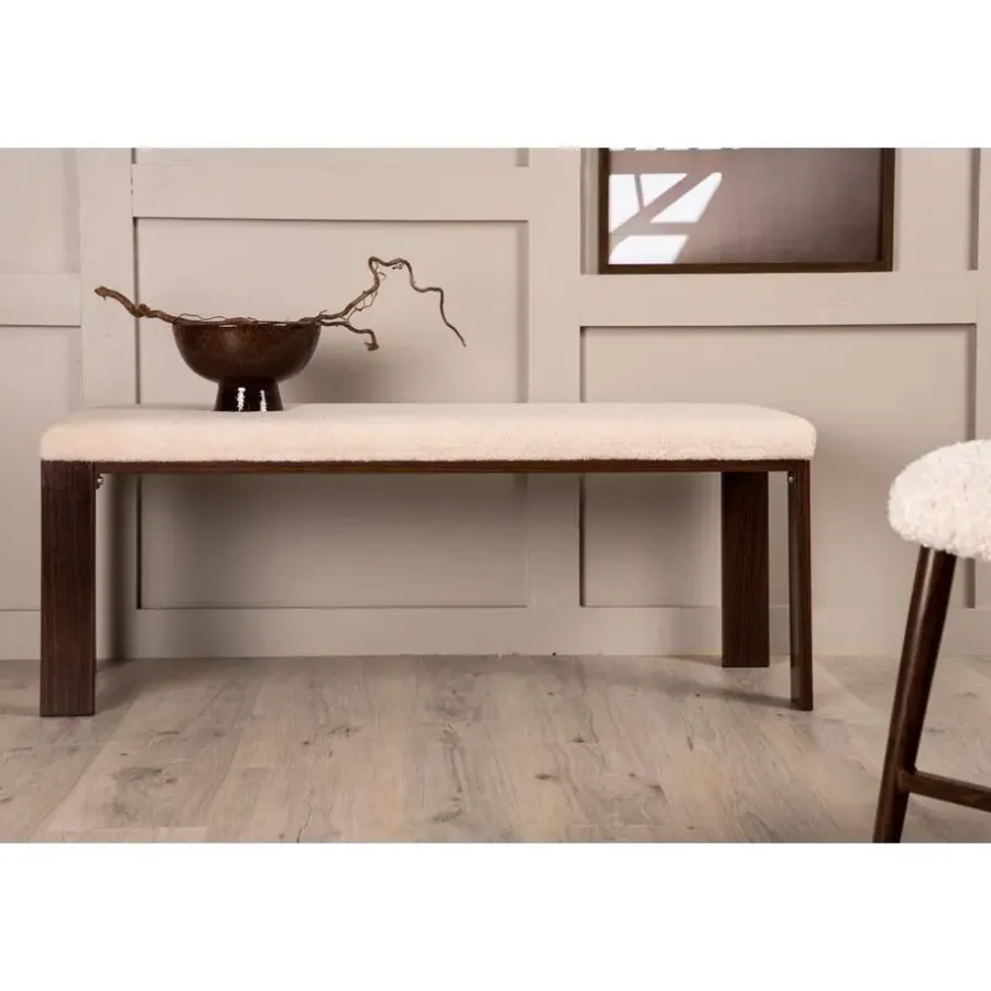 Eetkamerbanken-Svea - Noemi eetkamerbank - teddy - 120 cm