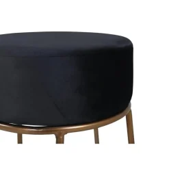 Poefen-Svea - Nox poef - velvet - zwart/koper