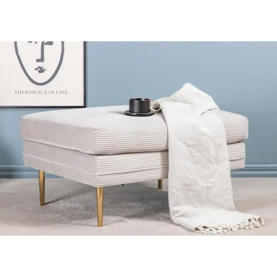 Hockers En Voetenbanken-Svea - Tess hocker - rib - beige