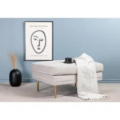 Hockers En Voetenbanken-Svea - Tess hocker - rib - beige
