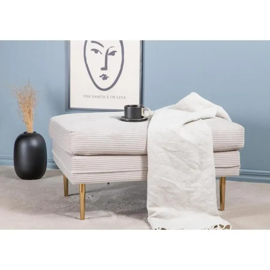 Hockers En Voetenbanken-Svea - Tess hocker - rib - beige