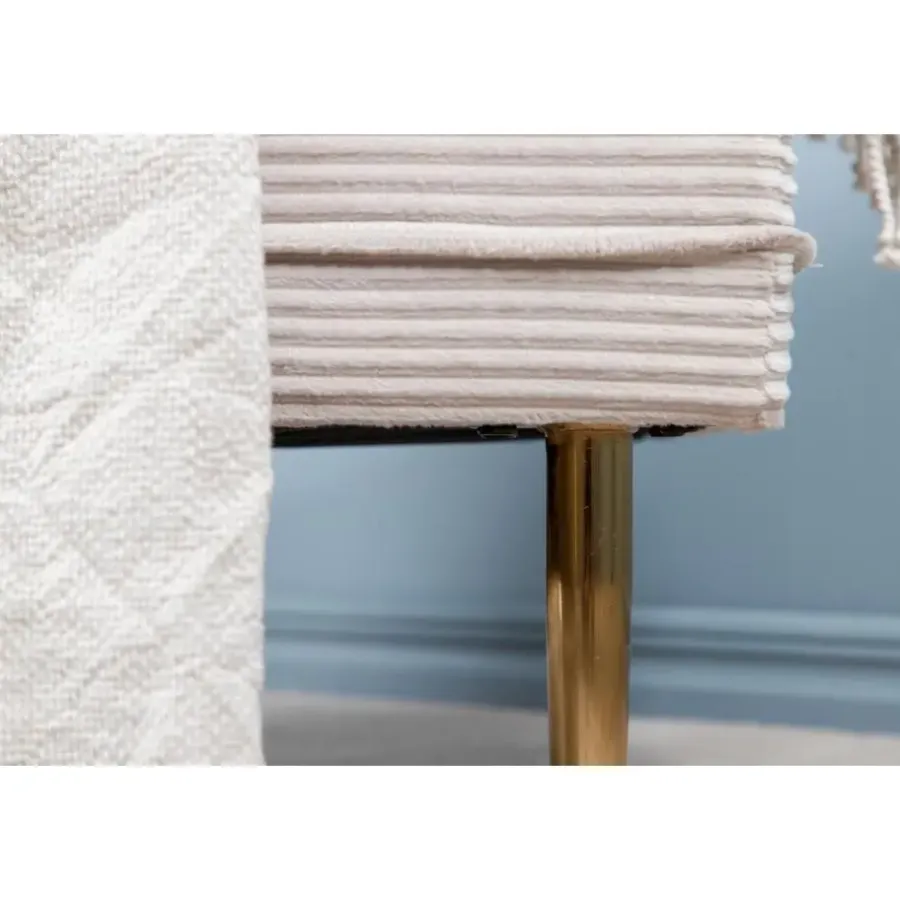 Hockers En Voetenbanken-Svea - Tess hocker - rib - beige
