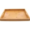 Dienbladen-Svenska Living Dienblad - vierkant - bamboe - handvatten - 38 cm